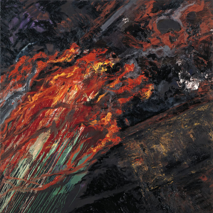 Nr. 108 (Feuer), 1989 | Acryl, Öl/Leinwand | 230 × 230 cm | WVZ 778