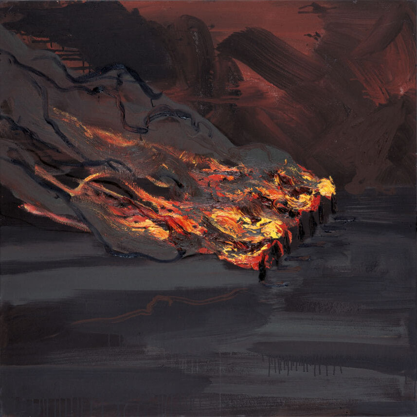 Nr. 138 (Feuer. Brennendes Ölfeld 1), 1990 | Dispersion, Öl/Leinwand | 120 × 120 cm | WVZ 808