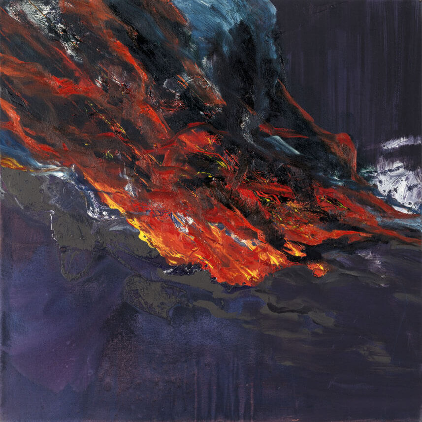 Nr. 139 (Feuer. Brennendes Ölfeld 2), 1990 | Dispersion, Öl/Leinwand | 120 × 120 cm | WVZ 809