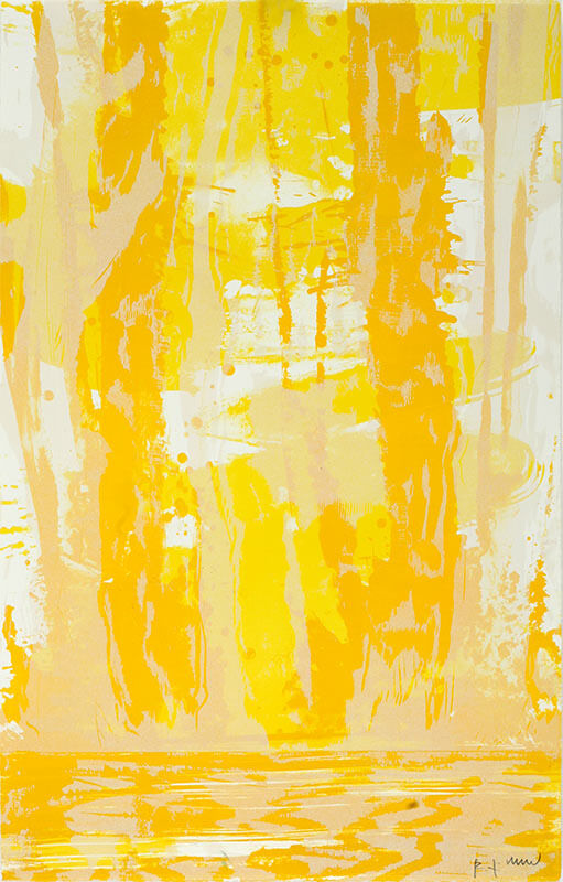 Im Spiegel, 2018 | Farbholzschnitt über Lithografie | 56,0 x 36,0 cm | Unikat | WVZ 785