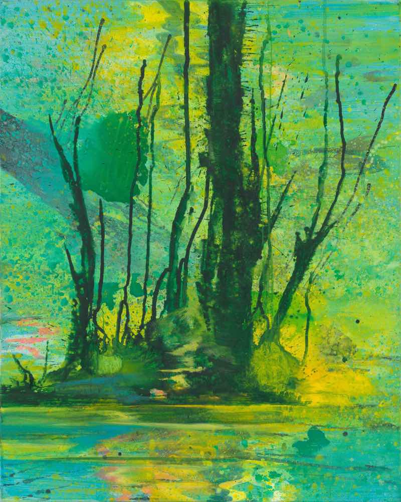 Reflexion über Fluss. Baum, 2015/21 | Acryl/Leinwand | 150 x120 cm |WVZ 2809