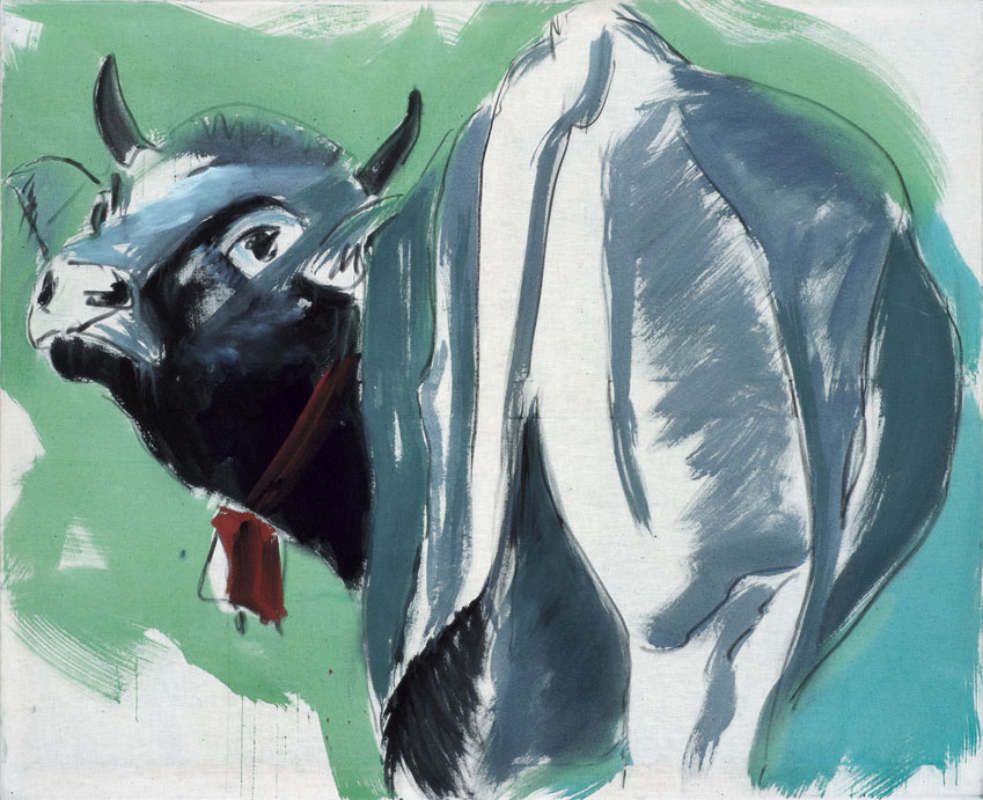 Kuh, 1980 | Dispersion, Kohle/Leinwand | 130 × 160 cm | WVZ 165