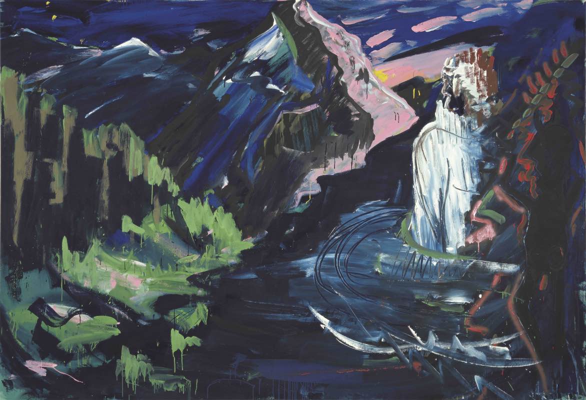 Versuchung im Wald, 1981 | Dispersion, Öl/ Leinwand | 205 x 300 cm | WVZ 228