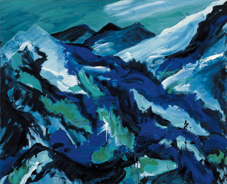o.T. (Berg, blau), 1982 | Dispersion/Leinwand | 130 × 160 cm | WVZ 297